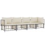 Juego de muebles de jardín 4 pzas y cojines ratán PE antracita de vidaXL, Sofás de exterior - Ref: Foro24-3186698, Precio: 34...