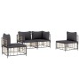 Juego de muebles de jardín 4 pzas y cojines ratán PE antracita de vidaXL, Sofás de exterior - Ref: Foro24-3186713, Precio: 33...