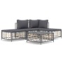 Juego de muebles de jardín 5 pzas cojines antracita ratán PE de vidaXL, Sofás de exterior - Ref: Foro24-3186729, Precio: 345,...