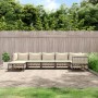Set muebles de jardín 7 pzas y cojines ratán PE gris antracita de vidaXL, Sofás de exterior - Ref: Foro24-3186774, Precio: 57...