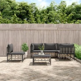 Garden furniture set 6 pieces anthracite cushions PE rattan by vidaXL, Outdoor sofas - Ref: Foro24-3186765, Price: 483,20 €, ...