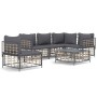 Juego de muebles de jardín 6 pzas cojines antracita ratán PE de vidaXL, Sofás de exterior - Ref: Foro24-3186765, Precio: 494,...