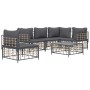 Juego de muebles de jardín 6 pzas cojines antracita ratán PE de vidaXL, Sofás de exterior - Ref: Foro24-3186765, Precio: 494,...