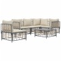 Juego de muebles de jardín 6 pzas cojines antracita ratán PE de vidaXL, Sofás de exterior - Ref: Foro24-3186764, Precio: 493,...