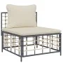 Gartenmöbel-Set 8-teilig und anthrazitfarbene PE-Rattan-Kissen von vidaXL, Outdoor-Sofas - Ref: Foro24-3186784, Preis: 593,11...