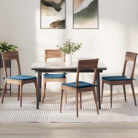 Cojines para asiento 4 pcs Azul 40 x 40 x 3 cm Terciopelo en Decoración | Comprar online en Foru.es
