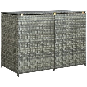 Cobertizo doble para contenedor ratán PE gris 148x77x111 cm de vidaXL, Cobertizos - Ref: Foro24-46463, Precio: 273,46 €, Desc...
