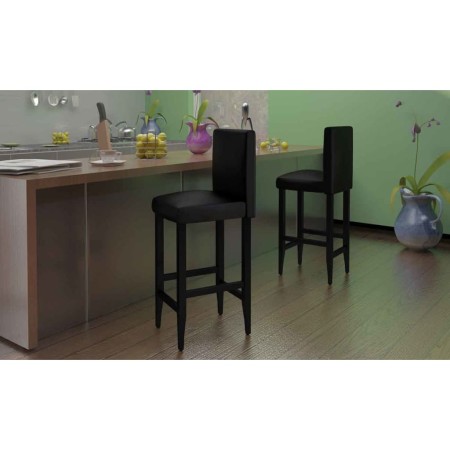 Taburetes de cocina 4 unidades cuero artificial negro de vidaXL, Taburetes de cocina - Ref: Foro24-160715, Precio: 408,51 €, ...