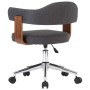 Silla de comedor giratoria de madera curvada y tela gris de vidaXL, Sillas de comedor - Ref: Foro24-287419, Precio: 152,02 €,...