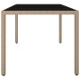 Mesa de jardín ratán beige y superficie de vidrio templado de vidaXL, Mesas de jardín - Ref: Foro24-319556, Precio: 156,80 €,...