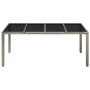 Mesa de jardín superficie de vidrio ratán PE gris 190x90x75 cm de vidaXL, Mesas de jardín - Ref: Foro24-319904, Precio: 191,3...