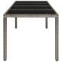 Mesa de jardín superficie de vidrio ratán PE gris 190x90x75 cm de vidaXL, Mesas de jardín - Ref: Foro24-319904, Precio: 191,3...