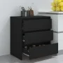 Aparador de madera contrachapada negro 70x41x75 cm de vidaXL, Aparadores - Ref: Foro24-809747, Precio: 99,46 €, Descuento: %