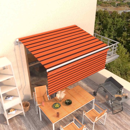 Toldo retráctil automático con persiana naranja/marrón 3,5x2,5m en Toldos | Comprar online en Foru.es