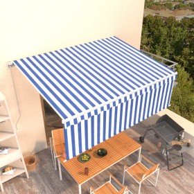 Toldo retráctil manual con persiana azul y blanco 4x3 m en Toldos | Comprar online en Foru.es