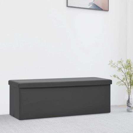 Banco con almacenaje plegable gris PVC de vidaXL, Bancos para recibidores y almacenamiento - Ref: Foro24-338799, Precio: 61,0...