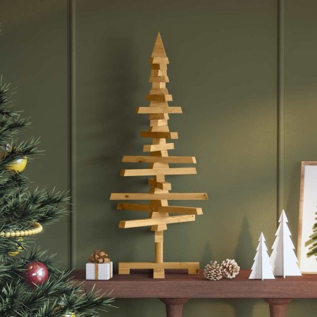 Árbol de Navidad de madera Marrón 90 cm Madera maciza de pino en Decoración Festiva y Estacional | Comprar online en Foru.es