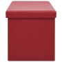 Banco con almacenaje plegable rojo vino tinto PVC de vidaXL, Bancos para recibidores y almacenamiento - Ref: Foro24-338800, P...