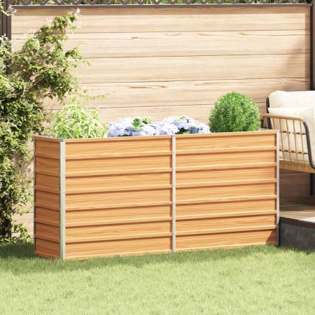 Arriate elevado Marrón Claro 160 x 40 x 77 cm Acero Galvanizado en Macetas y jardineras | Comprar online en Foru.es