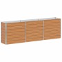 Arriate elevado Marrón Claro 240 x 40 x 77 cm Acero Galvanizado en Macetas y jardineras | Comprar online en Foru.es