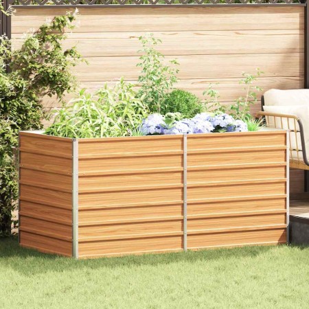 Arriate elevado Marrón Claro 160 x 80 x 77 cm Acero Galvanizado en Macetas y jardineras | Comprar online en Foru.es