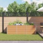 Arriate elevado Marrón Claro 240 x 80 x 77 cm Acero Galvanizado en Macetas y jardineras | Comprar online en Foru.es