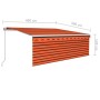Toldo retráctil manual con persiana 4x3 m naranja y marrón en Toldos | Comprar online en Foru.es