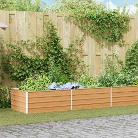 Arriate elevado Marrón Claro 600 x 80 x 45 cm Acero Galvanizado en Macetas y jardineras | Comprar online en Foru.es