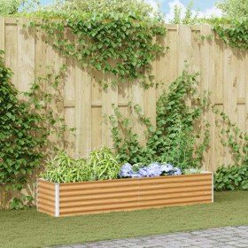 Arriate elevado Marrón Claro 195 x 50 x 36 cm Acero Galvanizado en Macetas y jardineras | Comprar online en Foru.es