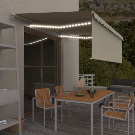 Toldo retráctil manual con persiana y LED crema 4x3 m en Toldos | Comprar online en Foru.es