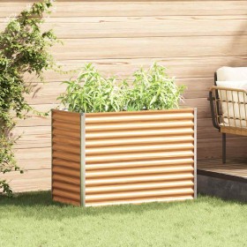 Arriate elevado Marrón Claro 98 x 50 x 68 cm Acero Galvanizado en Macetas y jardineras | Comprar online en Foru.es