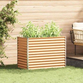 Arriate elevado Marrón Claro 98 x 50 x 68 cm Acero Galvanizado en Macetas y jardineras | Comprar online en Foru.es