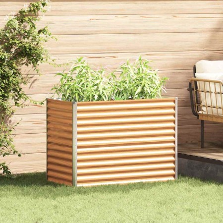 Arriate elevado Marrón Claro 98 x 50 x 68 cm Acero Galvanizado en Macetas y jardineras | Comprar online en Foru.es