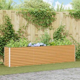 Arriate elevado Marrón Claro 290 x 50 x 68 cm Acero Galvanizado en Macetas y jardineras | Comprar online en Foru.es