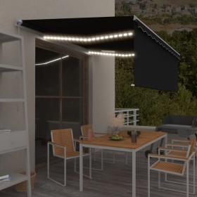Toldo retráctil manual con persiana y LED antracita 4x3 m en Toldos | Comprar online en Foru.es