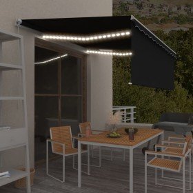 Toldo retráctil manual con persiana y LED antracita 4x3 m en Toldos | Comprar online en Foru.es