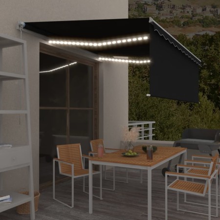 Toldo retráctil manual con persiana y LED antracita 4x3 m en Toldos | Comprar online en Foru.es