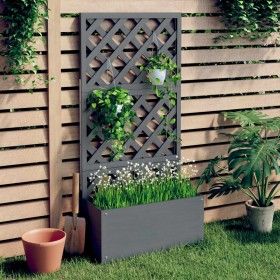 Jardinera con enrejado gris WPC 65x33x135 cm de vidaXL, Maceteros y jardineras - Ref: Foro24-362577, Precio: 157,31 €, Descue...