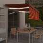 Toldo retráctil manual con persiana y LED naranja y marrón 4x3m en Toldos | Comprar online en Foru.es