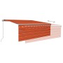 Toldo retráctil manual con persiana y LED naranja y marrón 4x3m en Toldos | Comprar online en Foru.es
