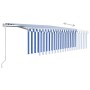 Toldo automático retráctil con persiana azul y blanco 4x3 m en Toldos | Comprar online en Foru.es
