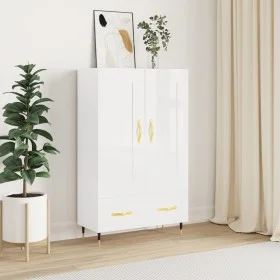 Aparador alto madera de ingeniería blanco brillo 69,5x31x115 cm de vidaXL, Aparadores - Ref: Foro24-830302, Precio: 90,77 €, ...