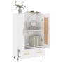Aparador alto madera de ingeniería blanco brillo 69,5x31x115 cm de vidaXL, Aparadores - Ref: Foro24-830302, Precio: 91,31 €, ...