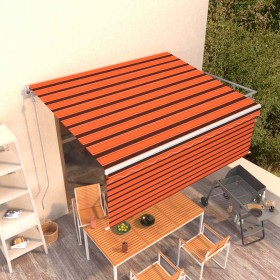 Toldo automático retráctil con persiana 4x3 m naranja y marrón en Toldos | Comprar online en Foru.es