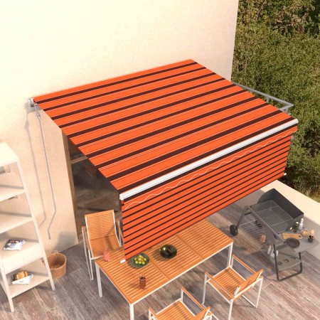 Toldo automático retráctil con persiana 4x3 m naranja y marrón en Toldos | Comprar online en Foru.es