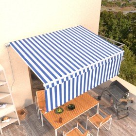 Toldo automático retráctil con persiana azul y blanco 4,5x3 m en Toldos | Comprar online en Foru.es