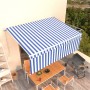 Toldo automático retráctil con persiana azul y blanco 4,5x3 m en Toldos | Comprar online en Foru.es