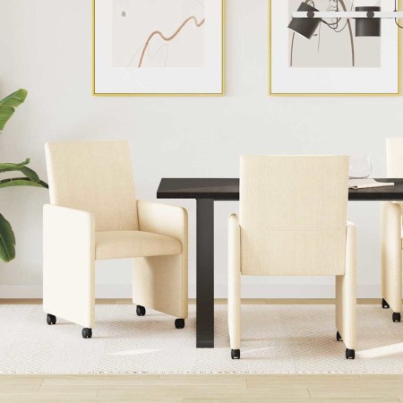 Sillas de Comedor con Ruedas 2 pcs Crema 57 x 66 x 94 cm en Sillas de comedor | Comprar online en Foru.es