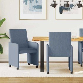 Sillas de Comedor con Ruedas 2 pcs Azul 57 x 66 x 94 cm en Sillas de comedor | Comprar online en Foru.es
