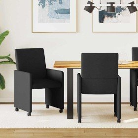 Sillas de Comedor con Ruedas 2 pcs Negro 57 x 66 x 94 cm tela en Sillas de comedor | Comprar online en Foru.es